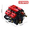 Technical V8 Electrice Driven Engine Building Blocks Simulation Supercar Engine MOC Bricks Science Education Toys Kid Adult Gift