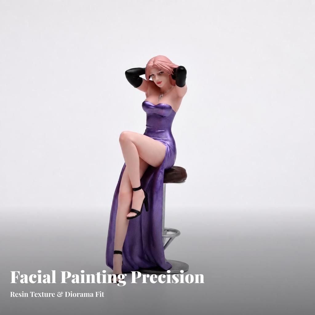 Seated Woman Figurine Static Resin Miniature Realistic for Collectors