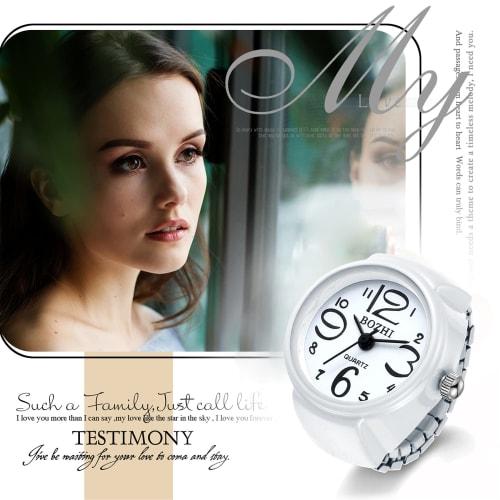 Lancardo Round Ring Watch, One Size Fits All, with Lid Cover, for Men and Women, Analog, Easy To Read, Daily Accessory, Commuting, Christmas Gift, Bir