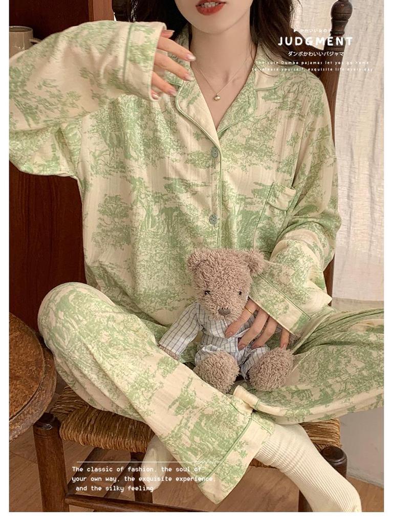 Women's French-Style Bunny Pajamas: Long-Sleeve, Spring/Autumn, Casual & High-End Home Suit