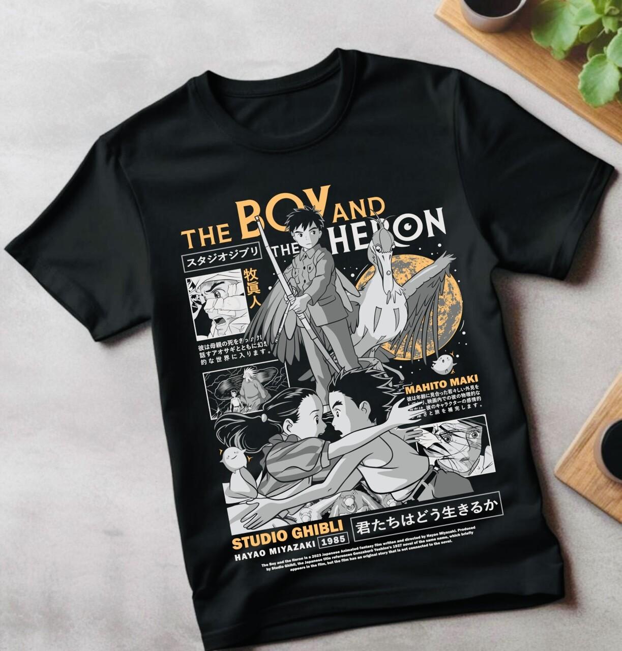 

The Boy and the Heron T-Shirt Mens Womens Tees Top gift Anime Manga Anime art GifT Shirt Mens Womens Tees Top All Size L