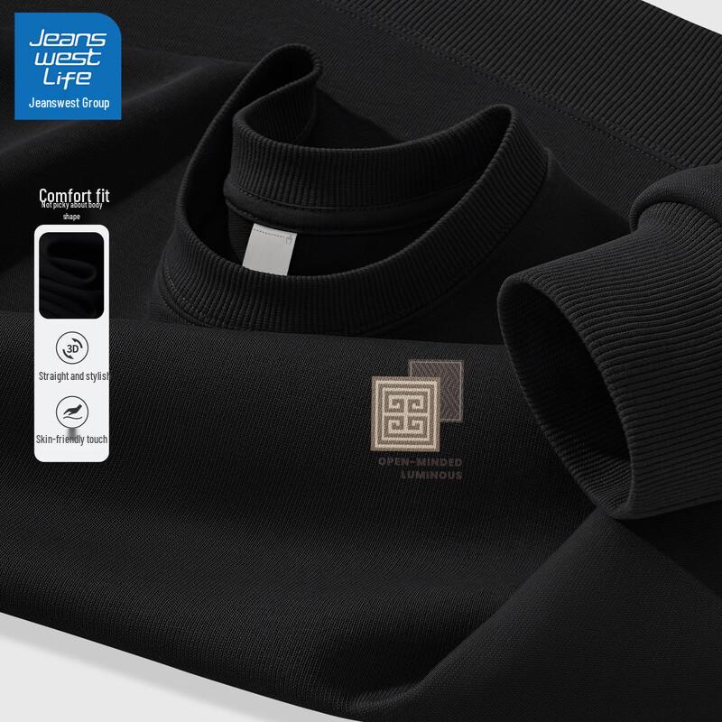 JEANSWEST LIFE Men's 2025 Knit Pattern Crewneck Sweatshirt