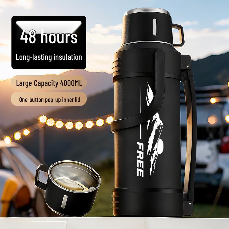 Large Capacity 316 Stainless Steel Insulated Thermos Flask with Portable Design for Outdoor and Travel Use