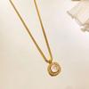 Light Luxury High-End Stainless Steel Necklace With Simple Design Exquisite and Versatile Collarbone Chain Pendant for Women