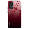 Voor Samsung Galaxy A53 5g Krasbestendige Beschermhoes Kleurverloop Gehard Glas Achterkant + Zachte Tpu Rand Telefoonhoesje - Rood/zwart