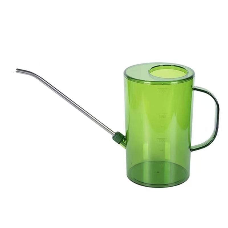 2L Clear Watering Can with Scale and Stainless Steel Long Nozzle for Indoor and Outdoor Plant Watering Health Growth