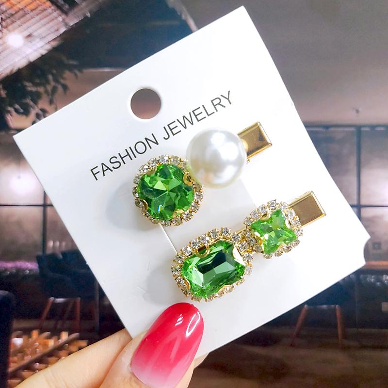 Neues Set Damen Haarspangen Schmuck Mode Kristall Haaraccessoires für Mädchen Luxus Perle Geometrische Haarspangen Nadeln Weihnachtsgeschenk