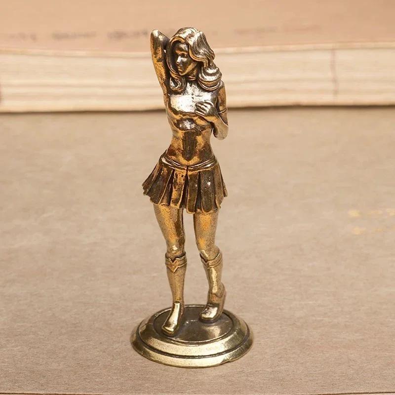 Vintage Messing Bikini Mädchen Skulptur Retro Figur Art Deco Desktop Ornament Einzigartige Büro Schreibtischdeko Sammlerstück Geschenk für Erwachsene