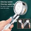 Shower Head Water Saving Flow 360° Rotating W/Fan ABS High Pressure Spray Nozzle