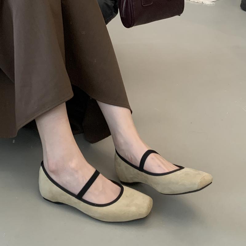 Fashion SUOJIALUN 2025 Autumn New Brand Women Flat Shoes Fashion Square Toe Shallow Slip On Mary Jane Shoes Soft Flat Heel Boat Shoes
