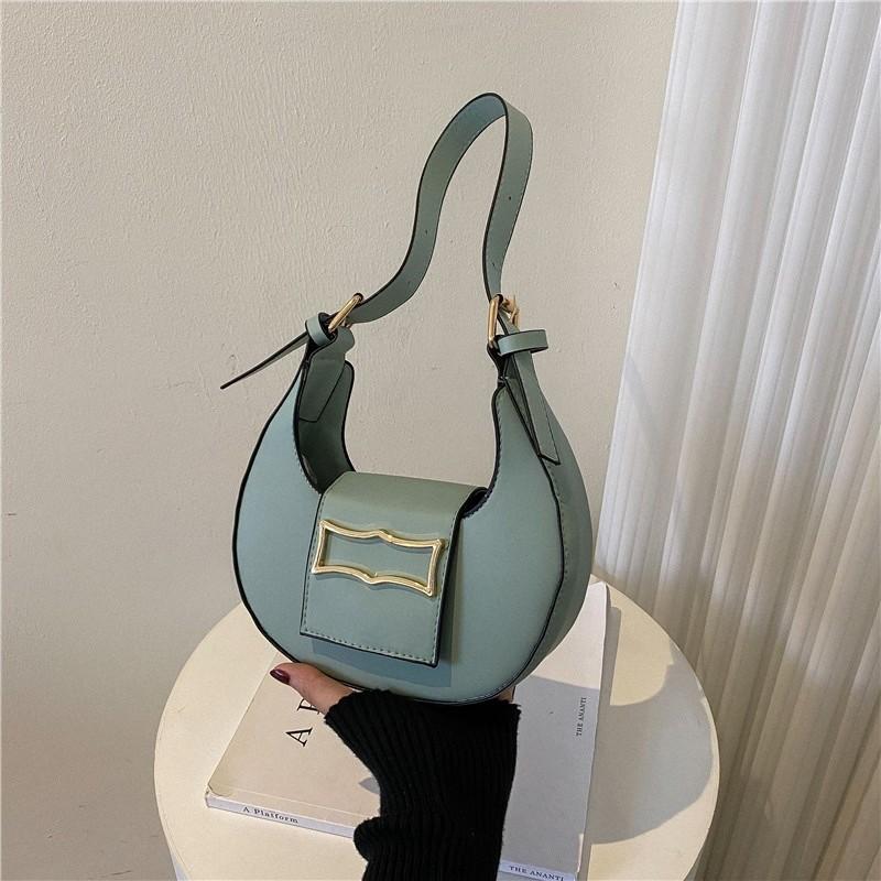 Stylish Cross-border Shoulder Bag For Women Medium Size With Zipper Closure зелёный