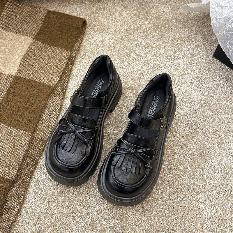 Platform Small Leather Shoes Women's New Models with Jk Mary Jane Single Shoes Brown British Style Retro 2025 Spring Japanese Skirt