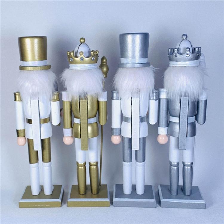 12 Inch Wooden Nutcracker Soldier King Figurine Christmas Decor for Shelve Table