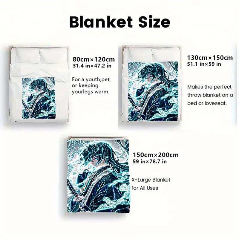 Demon Slayer 2D Flat Pattern Flannel Blanket High quality All Seasons Warmth and Comfort Perfect for Christmas Gifts.NMT0928544