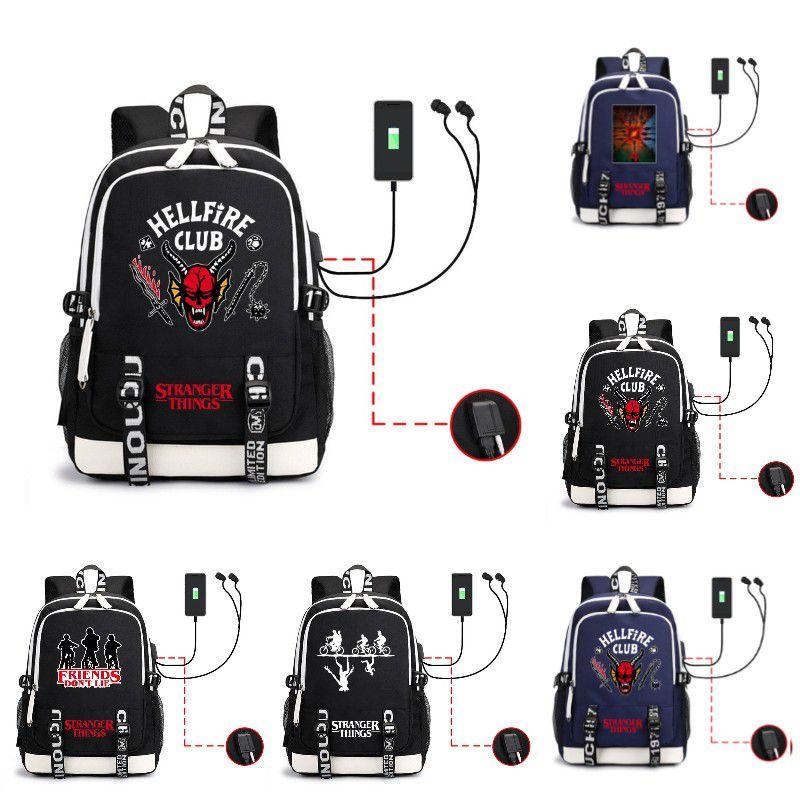 Stranger Things Backpack For Students Lightweight And Durable With Usb Charging