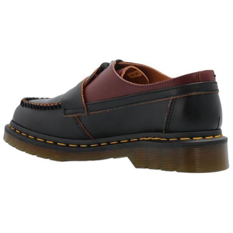 MM6 Maison Margiela X Dr. Martens 1461 Leather Slip-On Round-Toe Loafers Unisex Loafers Black Red 32184002