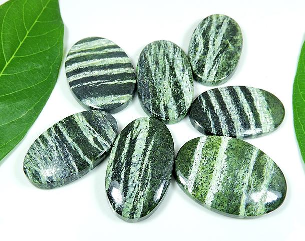 

Natural Green Swiss Opal Oval Cabochon Loose Gemstone 07 Pcs Lot 373Cts. RQ-208