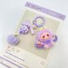 Cute Baby Three Doll Keychains Flocking Doll Keyring Backpack Bag Pendants Key Accessories Kids Favors Party Gifts Ornament