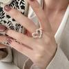 Punk Farbringe für Damen Herren Paar Minimalistisch Handgefertigt Einfacher Herzring Party Schmuck Geschenk Anti-Allergie
