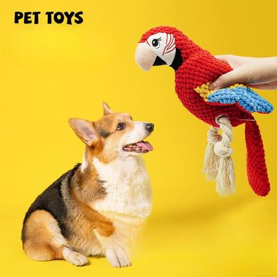 Plüsch Hund Papagei Spielzeug Bissfest Quietschend Hundespielzeug für Kleine Große Hunde Welpen Haustiere Trainingszubehör Haustierprodukte