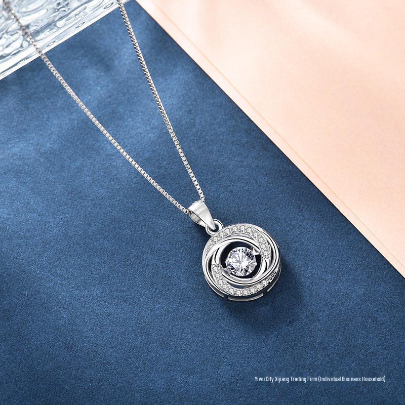 Dynamic Beating Heart Pendant Necklace - Korean Fashion Clavicle Chain for Women