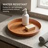 Stackable Round Wood Grain Plastic Vanity Tray Waterproof Bathroom Counter Organizer for Perfume Makeup Dressing Table Storage