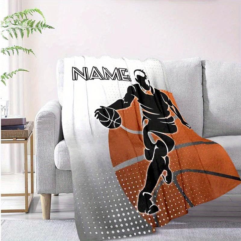 Boys Basketball Customize Your Name Blanket Warm Comfortable And Soft Blankets Are Suitable For Home Chairs Office Sofas Sofas Office Camping And