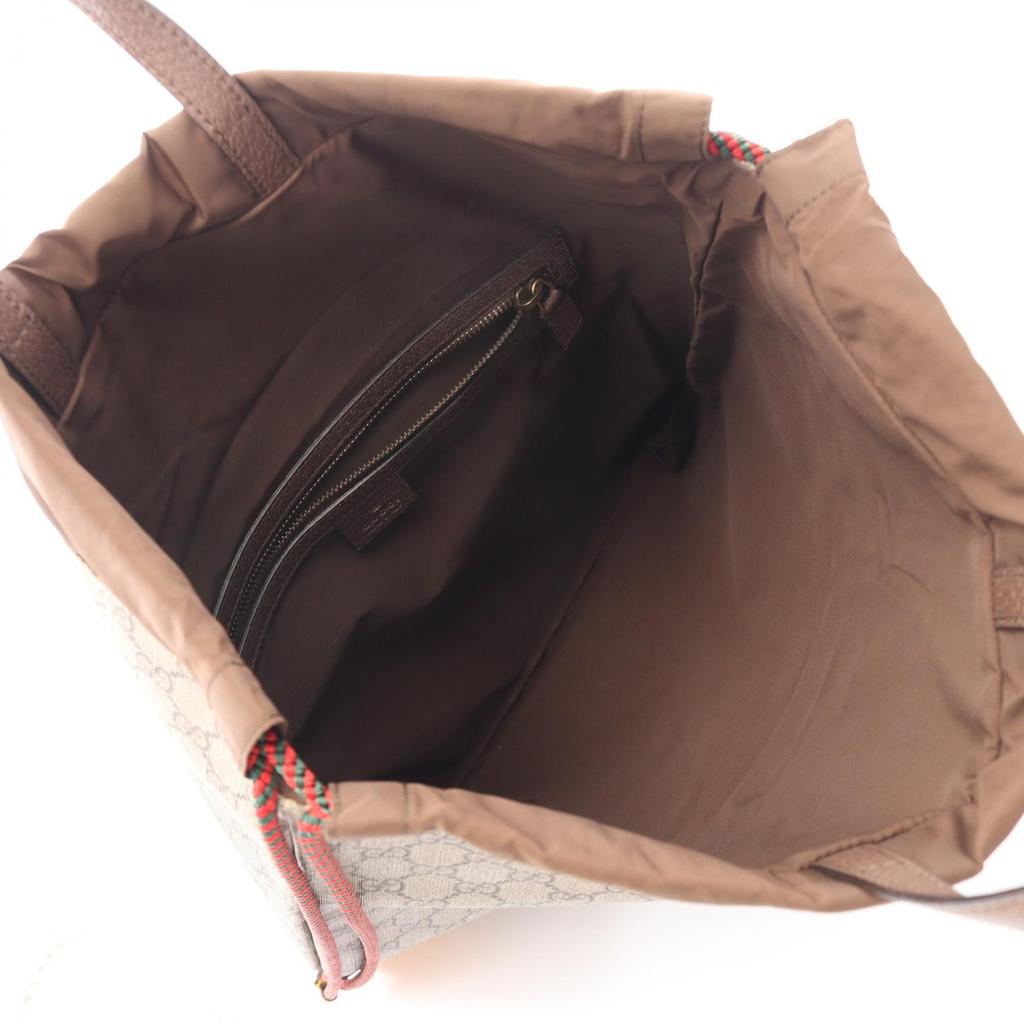 Used GUCCI GG Supreme Drawstring Backpack Rucksack Backpack 473872 PVC coated canvas leather Beige Multicolor Used