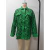 Plus Size Leopard Print Button-Up Jacket with Long Sleeves for Autumn/Winter
