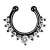 Fashion Women Rhinestone Inlaid Nose Ring Clip Hoop Piercing Body Jewelries