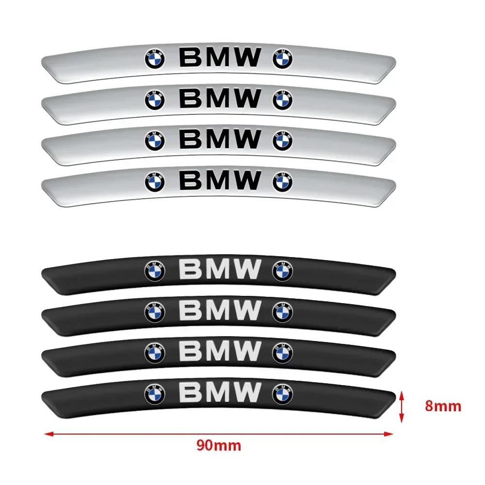 4Pcs Aluminum Car Badge Styling Wheel Hub Rims Decor Stickers For BMW E39 E46 E87 E90 E28 E30 E34 E36 E53 E60 E61 E62 E70 E91
