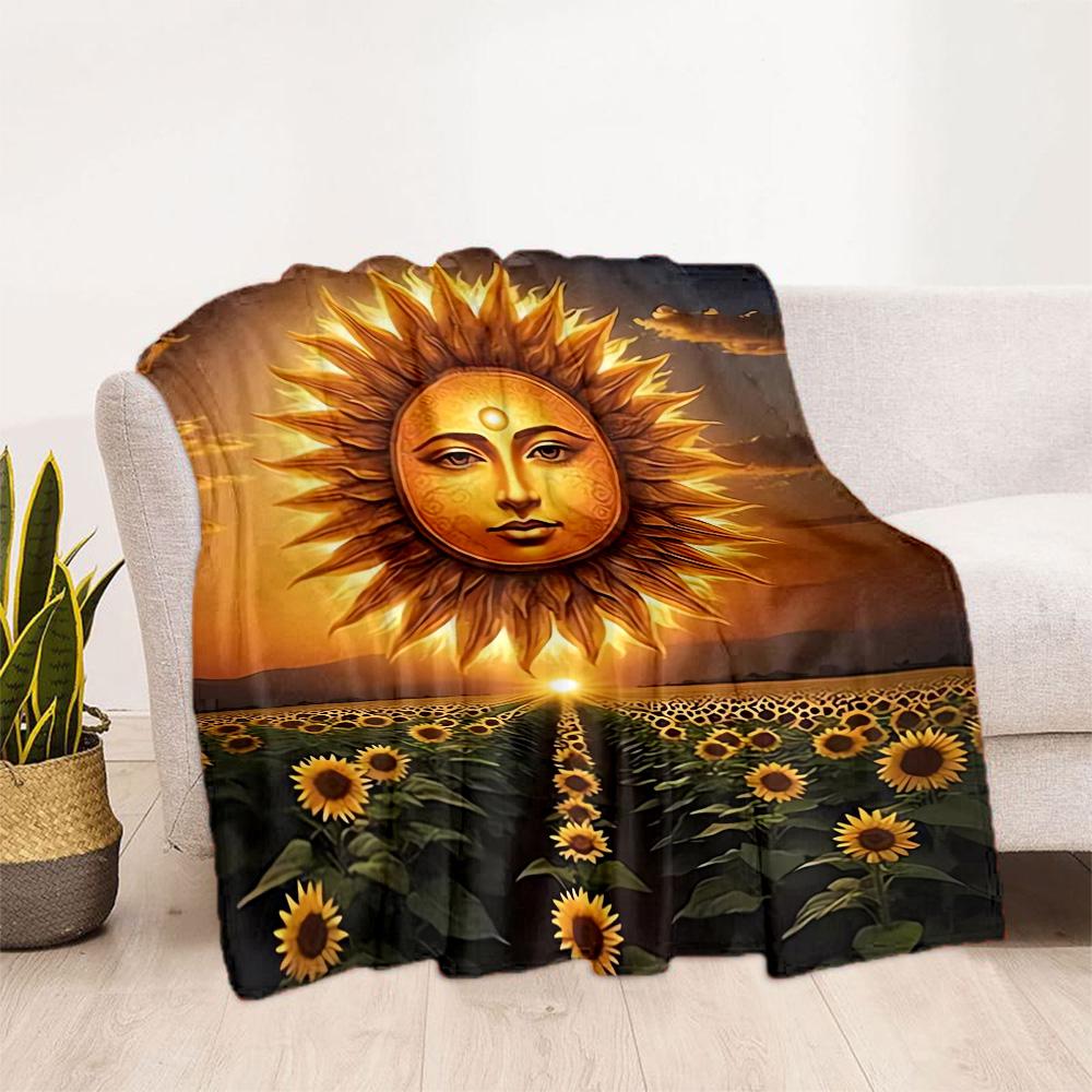 1pc Sunflower Pattern Blanket Comfortable Soft Lightweight Perfect for Travel Camping Picnics Sofa Office Bed Living Room Ideal Gift for Friends