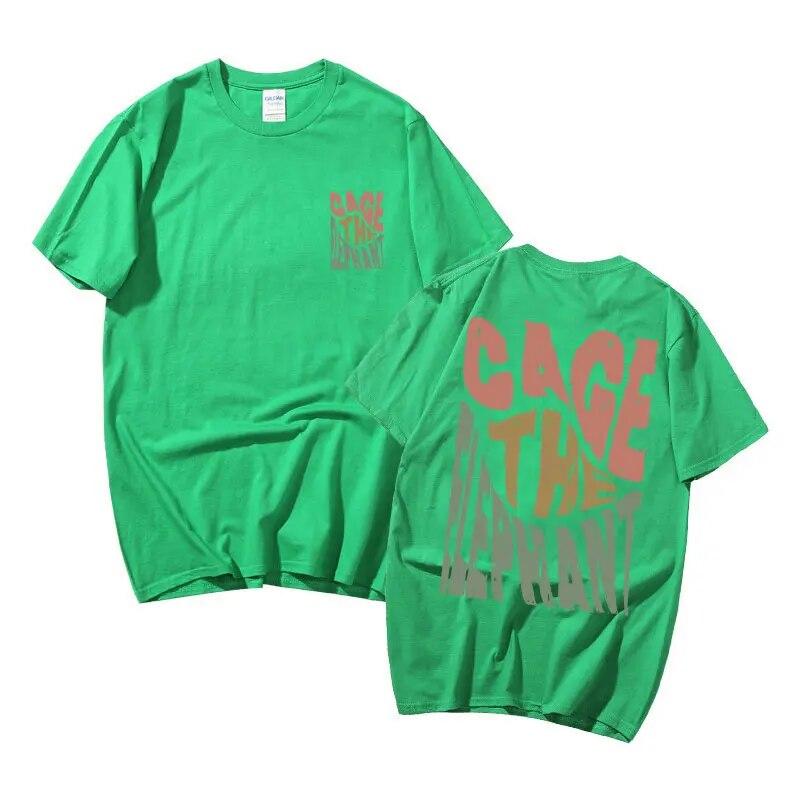 Cage The Elephant Pritn Double Sided Print Tshirt Unisex Hip Hop Harajuku Loose T Shirt Unisex Women Fashion Pure Cotton T-shirts