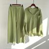 Shirt and Pants Set Summer Women's Retro Plus Size High Waist Loose Pants Cotton Linen Shirt Outfit