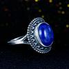 Silver Ring Antique Oval Lapis Rings for Women Men  Engagement Anniversary Gift Fashion Ring