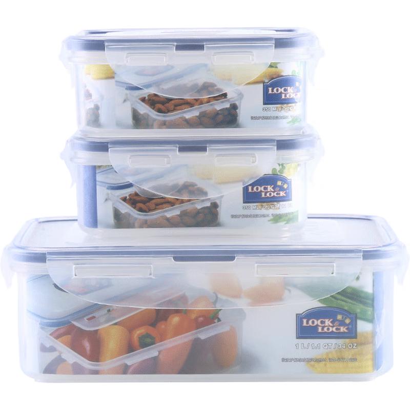 LocknLock 3-Piece Plastic Food Storage Container Set