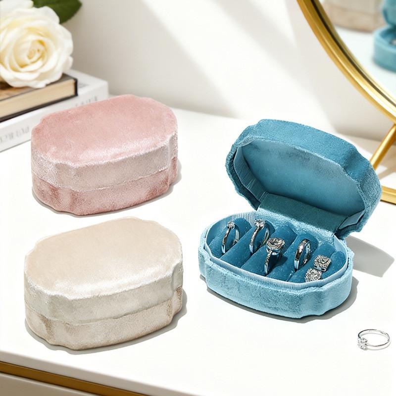 Elegant Velvet Jewelry Organizer With Large Capacity For Rings And Earrings