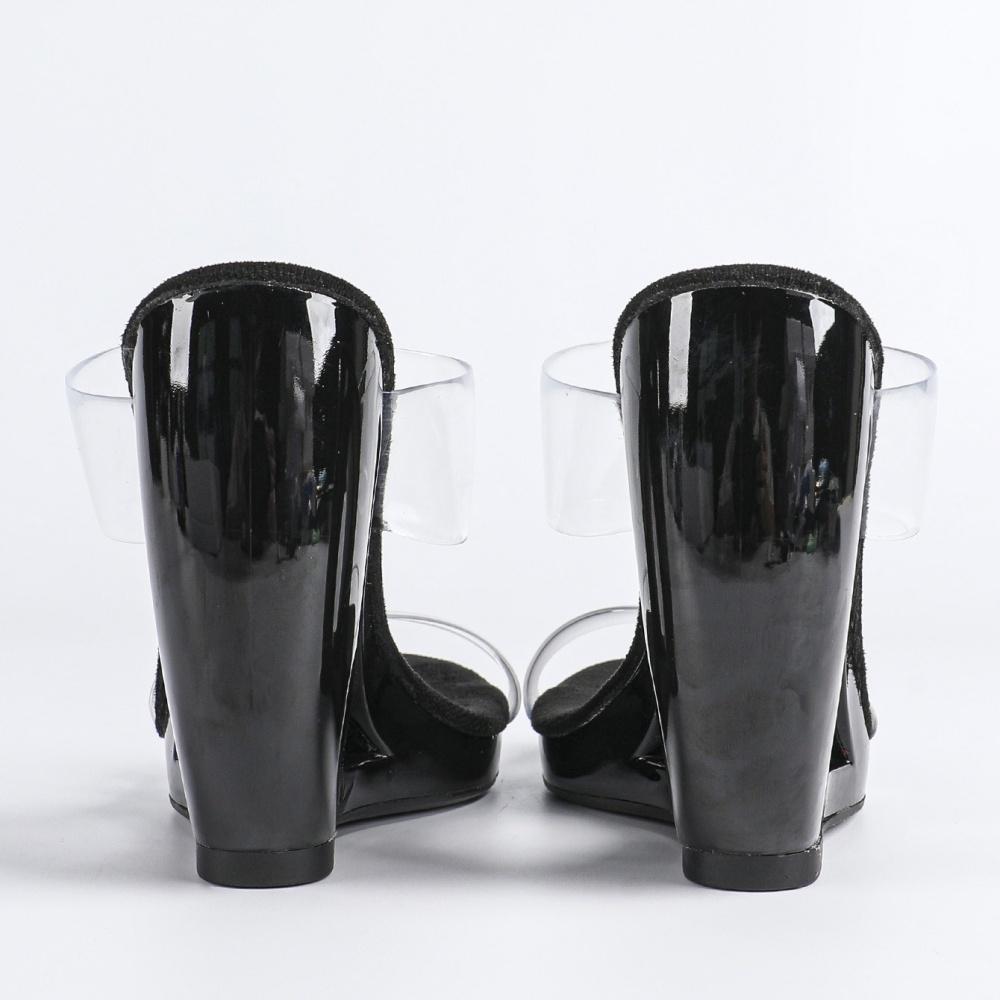 Women's Wedge Sandals - Transparent One-Strap Heeled Slippers Summer, Open-Toe Slip-On Sandals for Outdoor Wear  (LFD-907188-4)