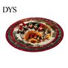 Cozy Indoor Floor Covering Christmas Round Rug, 3D Illusion Mat, Holiday Winter Carpet, Soft Gnome Deer Crystal Velvet Mat Santa House Festive Rug for