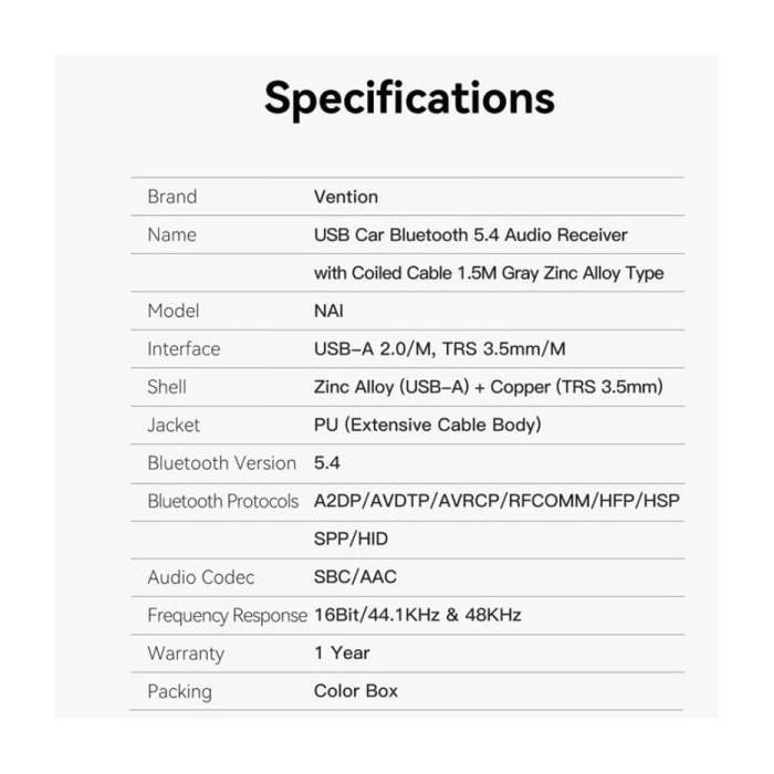 Receptor FM- MP3- Bluetooth Vention NAIHG