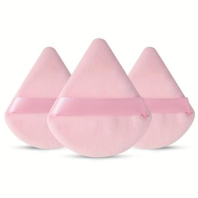 3 esponjas triangulares para polvo, suaves y cómodas, adecuadas para polvo suelto y polvo corporal, doble uso seco y húmedo, herramienta de maquillaje, herramienta de belleza