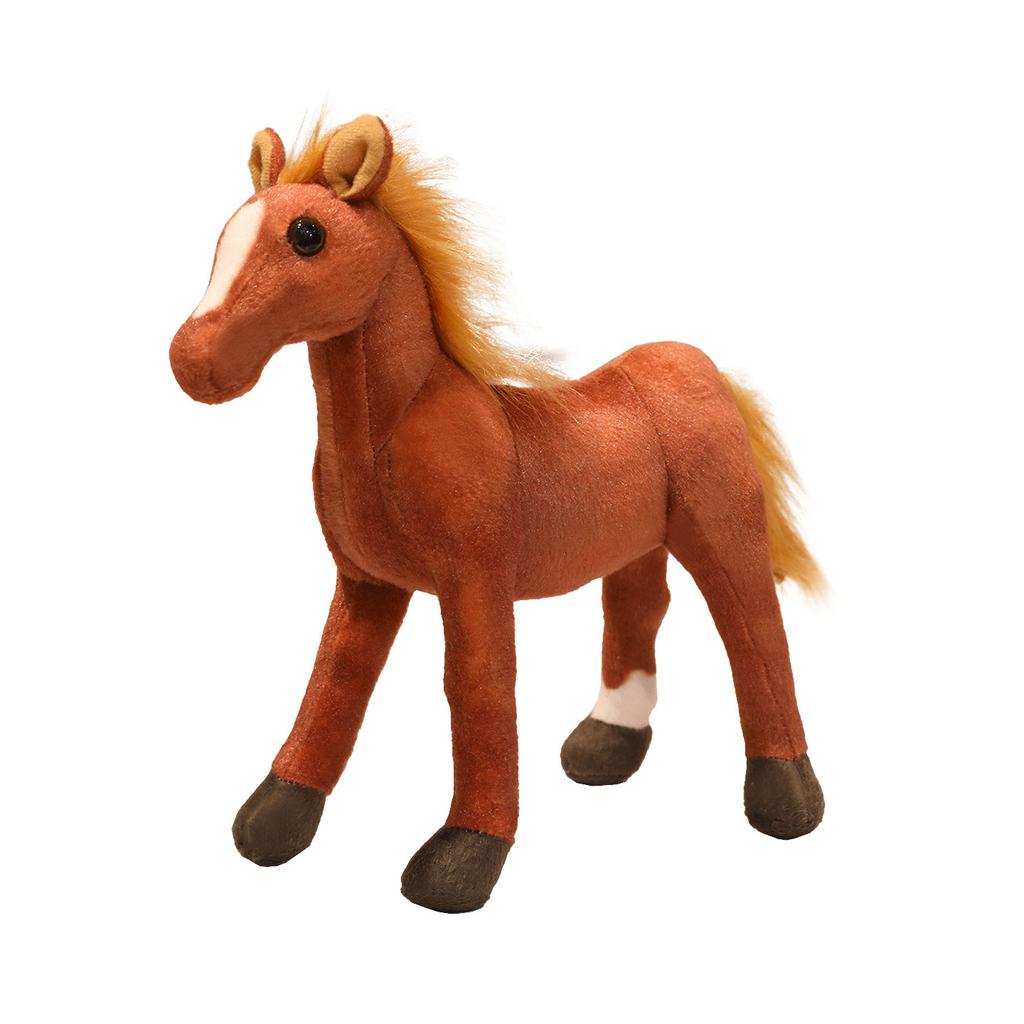 Cute Simulation Brown Pony Doll Plush Toy Zebra Foal Doll Children Companionship Soothing Rag Doll