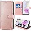 Protective Case - Booling - Folio - Pink Pu Leather - Samsung Galaxy A35 5g - Shockproof