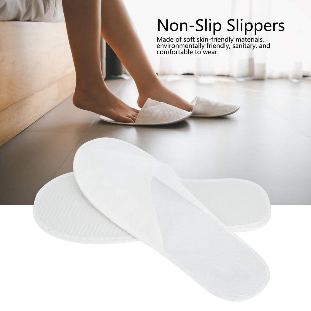 50 Par Jednorazowych Hotelowych Biznesowych i Odpowiednich do Domu i Biznesu Kapci Unisex, Kapcie, Antypoślizgowe, Antybakteryjne, Odporne na Zapachy,