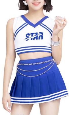 Ponpon Kız Mini Göbek Üstü Mavi Üzeri Şort [Lady Lazy] Kostüm, Etek, Ekstrüzyon, Fotoğrafçılık, Cosplay, Crossdressing, Şirin, Uzunluk, Diz,