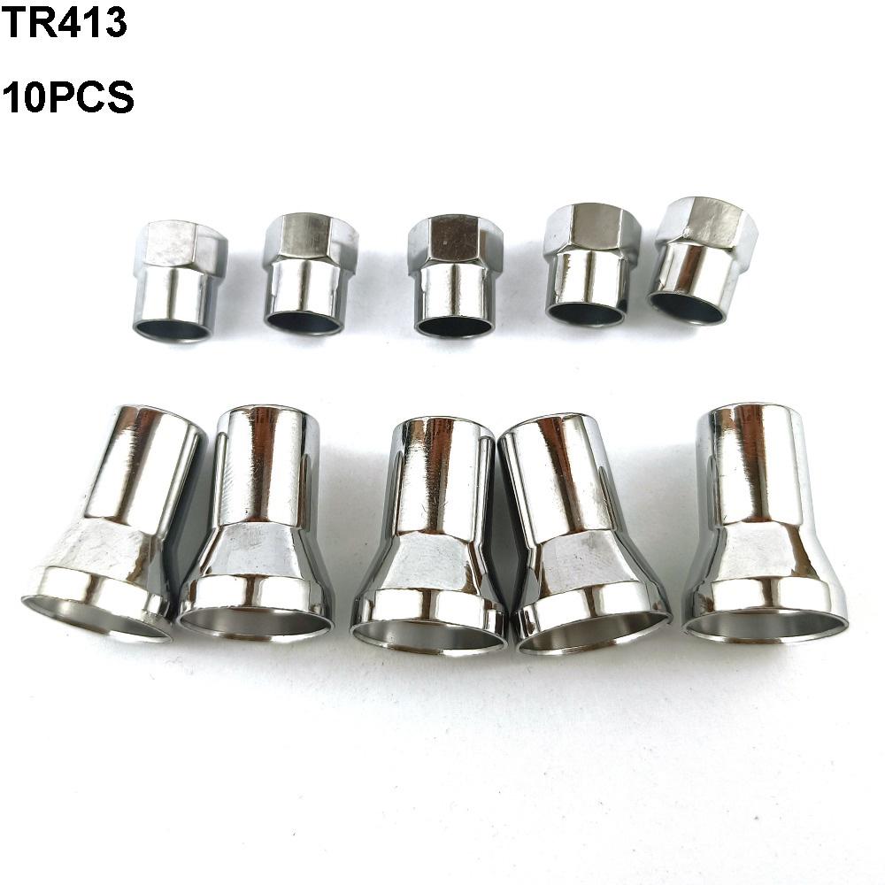 10pcs Auto Accessories Chrome Tyre Valve Stem TR413/TR414 Left Right Front Rear Tire Valve Sleeve Covers Valve Stems 1