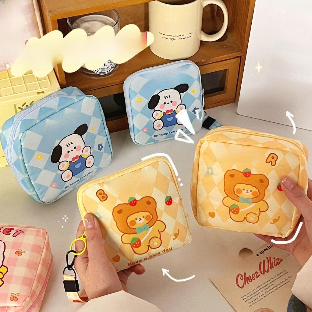 Korean Cute Cartoon Sanitary Napkin Storage Bag for Women