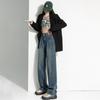 Hong Kong Style Retro Wide-leg Jeans 2025 New Spring and Autumn Straight and Thin Loose High-waisted Mopping Jeans