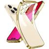 Case - E.F.CONNECTION - iPhone 15 Pro - Transparent Silicone - Ultra Thin - Golden Outline