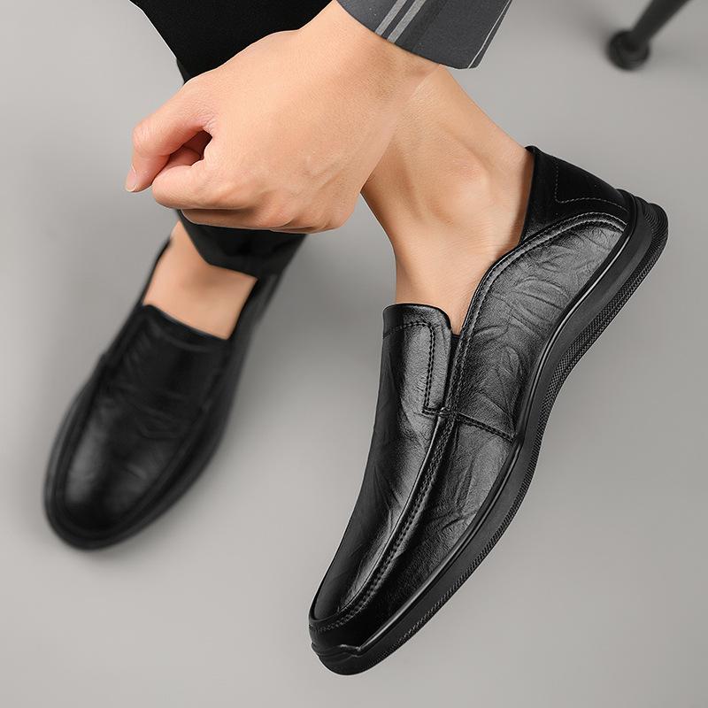 Весенние мужские кожаные туфли с мягкой подошвой — фото 5